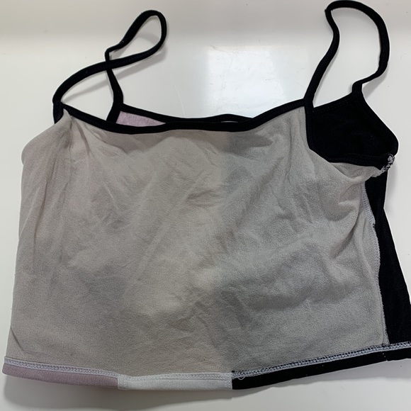 Pink, white, and black crop top. Never worn. - Picture 5 of 7